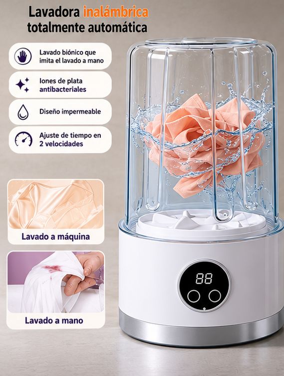 Mini Lavadora Portatil Recargable Usb